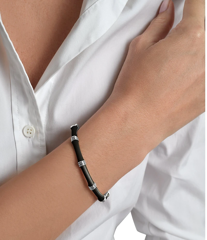 Anabel Aram Bamboo Enameled Hinge Bangle Bracelet