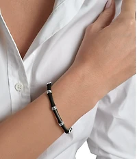 Anabel Aram Bamboo Enameled Hinge Bangle Bracelet