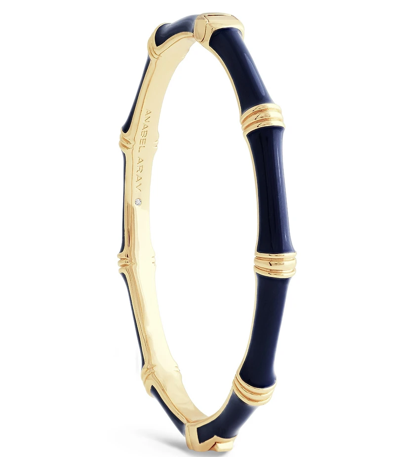Anabel Aram Bamboo Enameled Hinge Bangle Bracelet