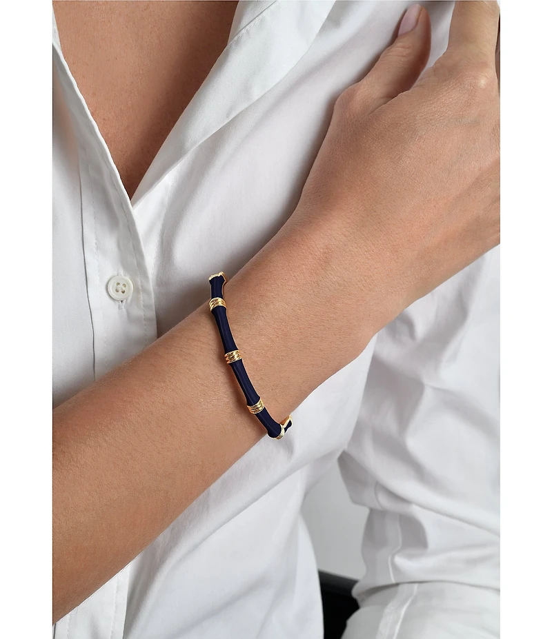 Anabel Aram Bamboo Enameled Hinge Bangle Bracelet
