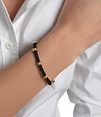 Anabel Aram Bamboo Enameled Hinge Bangle Bracelet