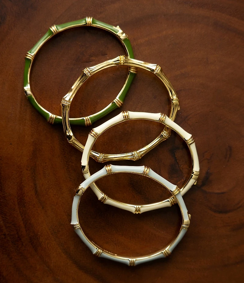 Anabel Aram Bamboo Enameled Hinge Bangle Bracelet