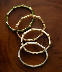 Anabel Aram Bamboo Enameled Hinge Bangle Bracelet