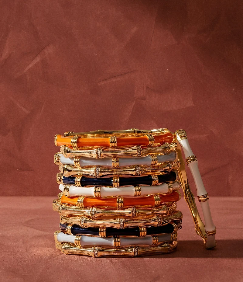 Anabel Aram Bamboo Enameled Hinge Bangle Bracelet