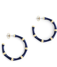 Anabel Aram Bamboo Enameled Hoop Earrings