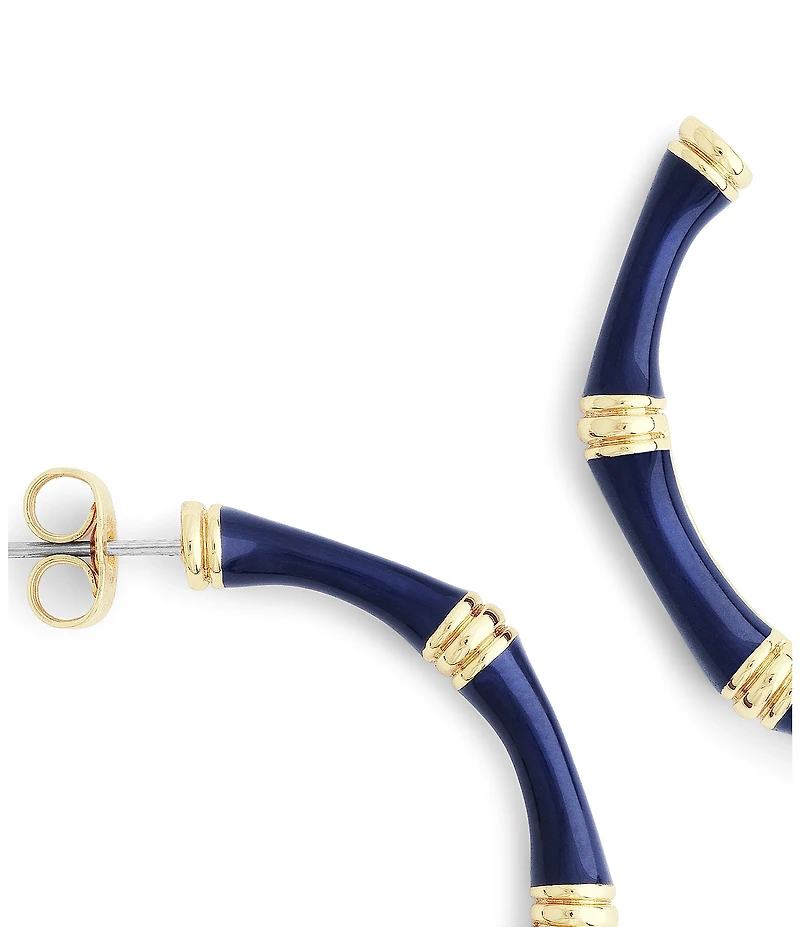 Anabel Aram Bamboo Enameled Hoop Earrings