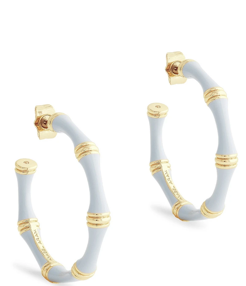 Anabel Aram Bamboo Enameled Hoop Earrings