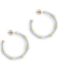 Anabel Aram Bamboo Enameled Hoop Earrings