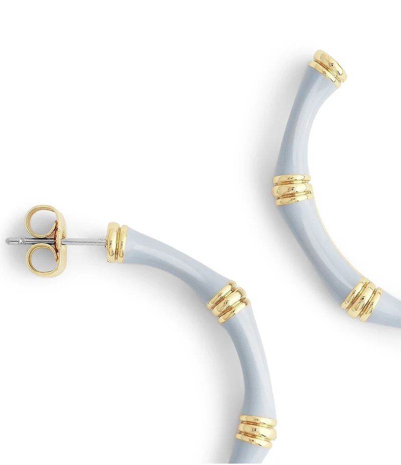 Anabel Aram Bamboo Enameled Hoop Earrings
