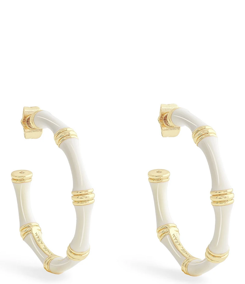 Anabel Aram Bamboo Enameled Hoop Earrings