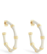 Anabel Aram Bamboo Enameled Hoop Earrings