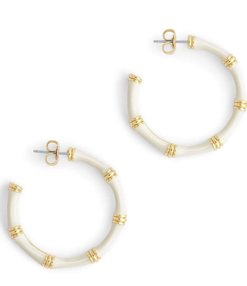 Anabel Aram Bamboo Enameled Hoop Earrings