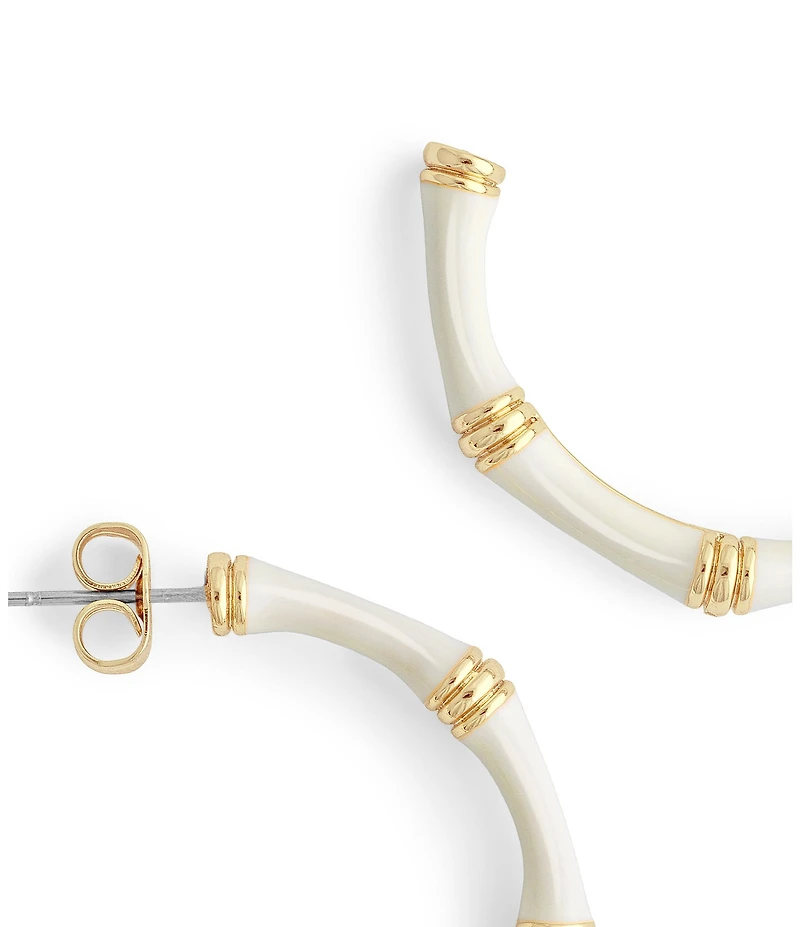 Anabel Aram Bamboo Enameled Hoop Earrings