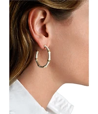 Anabel Aram Bamboo Enameled Hoop Earrings