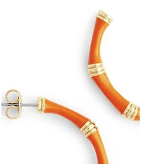 Anabel Aram Bamboo Enameled Hoop Earrings