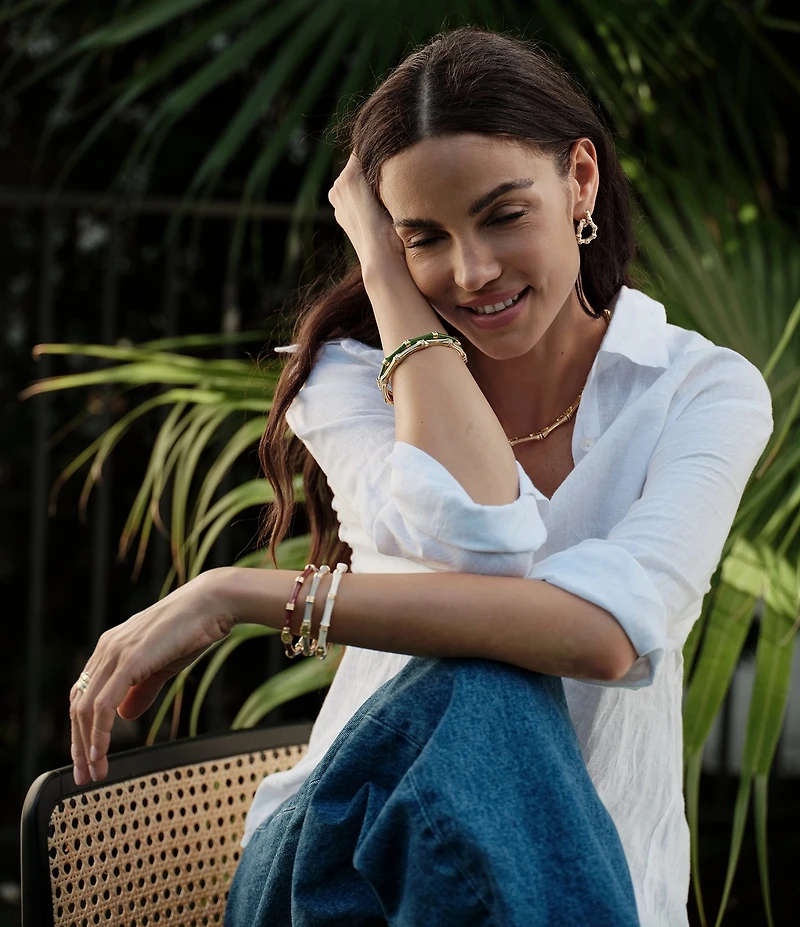 Anabel Aram Bamboo Hinged Bangle Bracelet