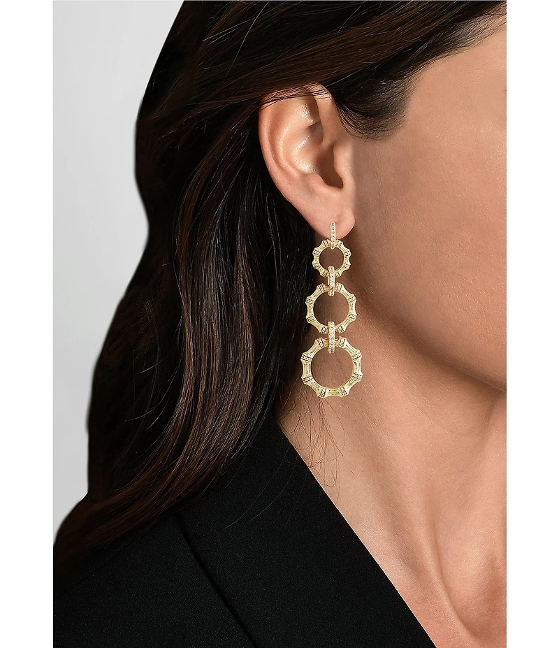 Anabel Aram Bamboo Long Chain Drop Earrings