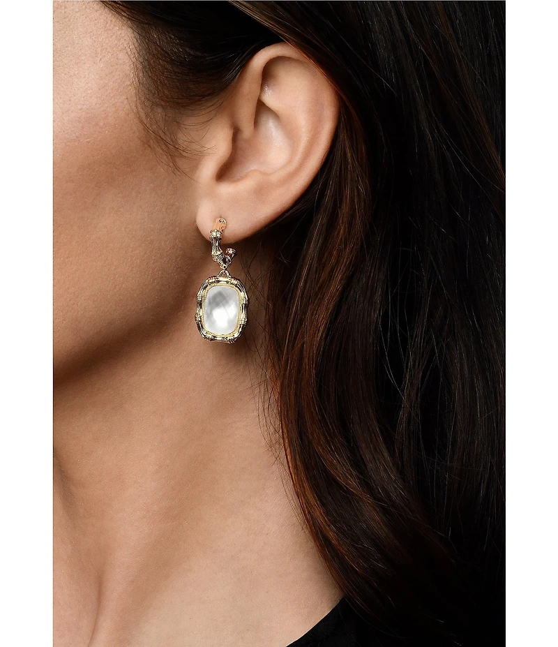 Anabel Aram Bamboo Mother Of Pearl Drop Earrings