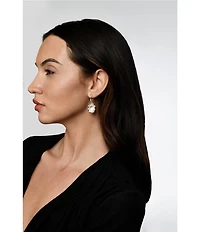 Anabel Aram Bamboo Mother Of Pearl Drop Earrings