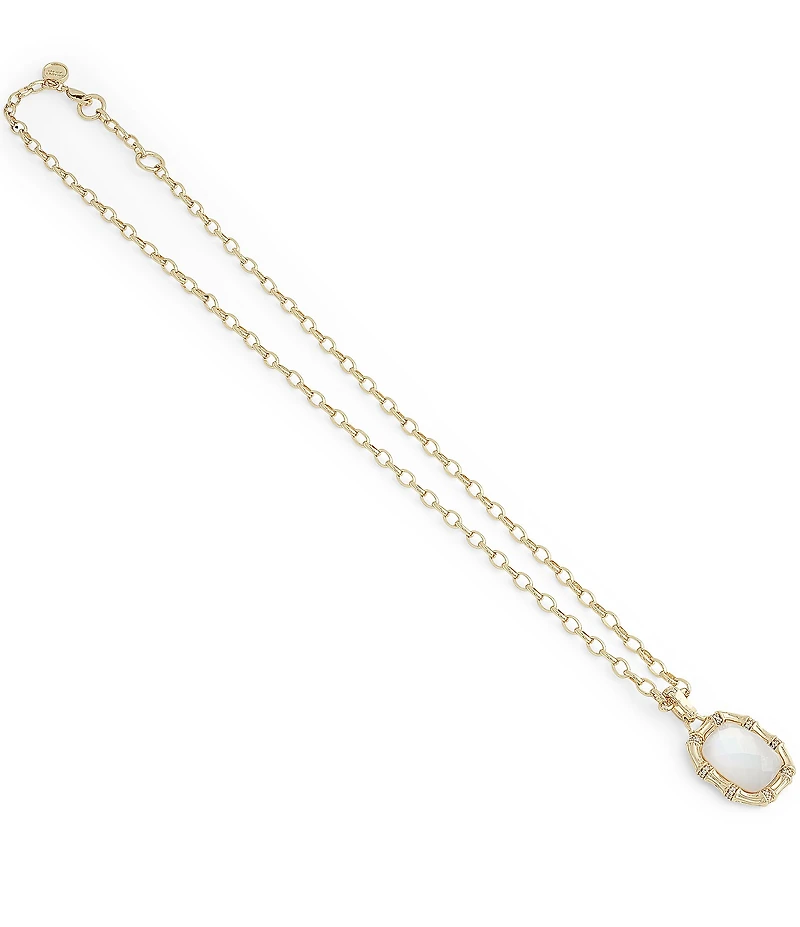 Anabel Aram Bamboo Mother Of Pearl Short Pendant Chain Necklace