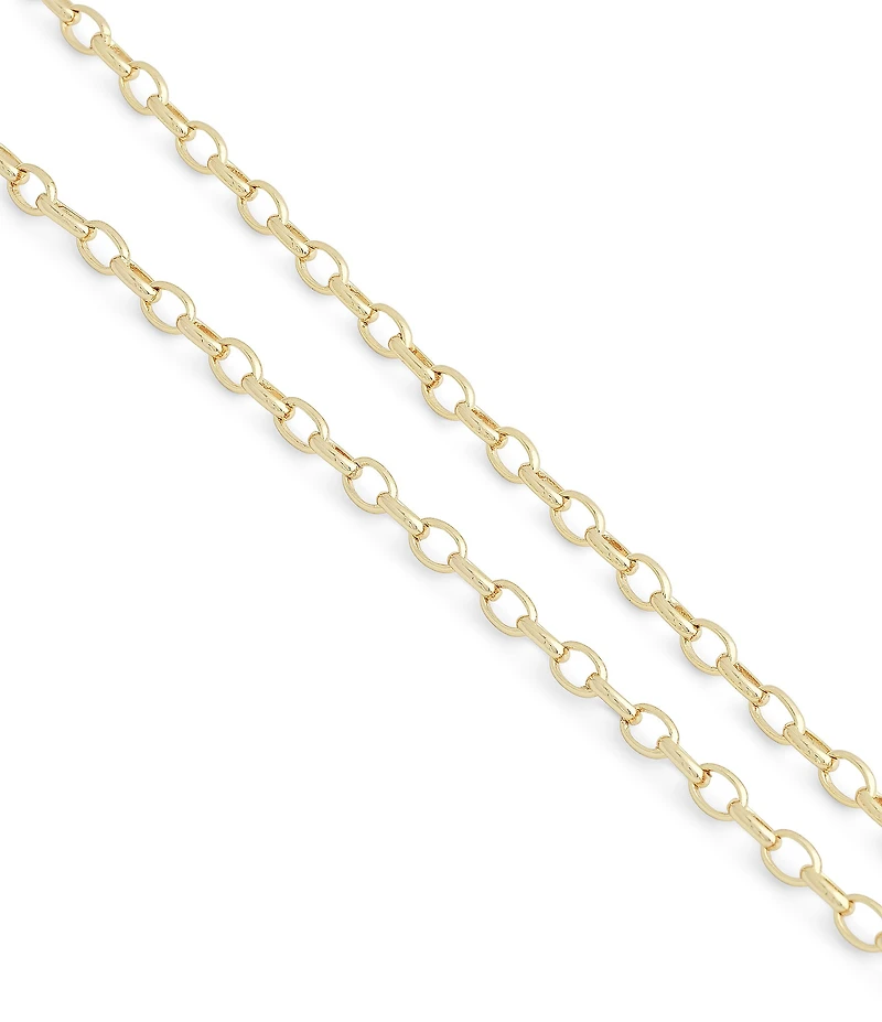 Anabel Aram Bamboo Mother Of Pearl Short Pendant Chain Necklace