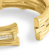 Anabel Aram Bamboo Crystal Stacked Hinge Bangle Bracelet