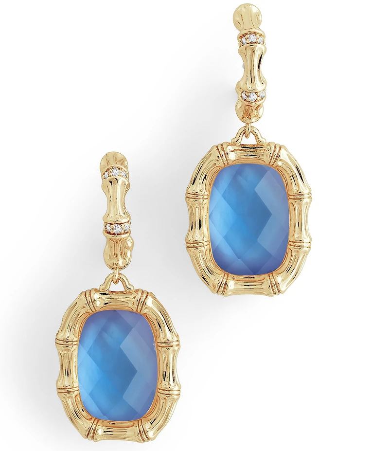 Anabel Aram Bamboo Stone Drop Earrings