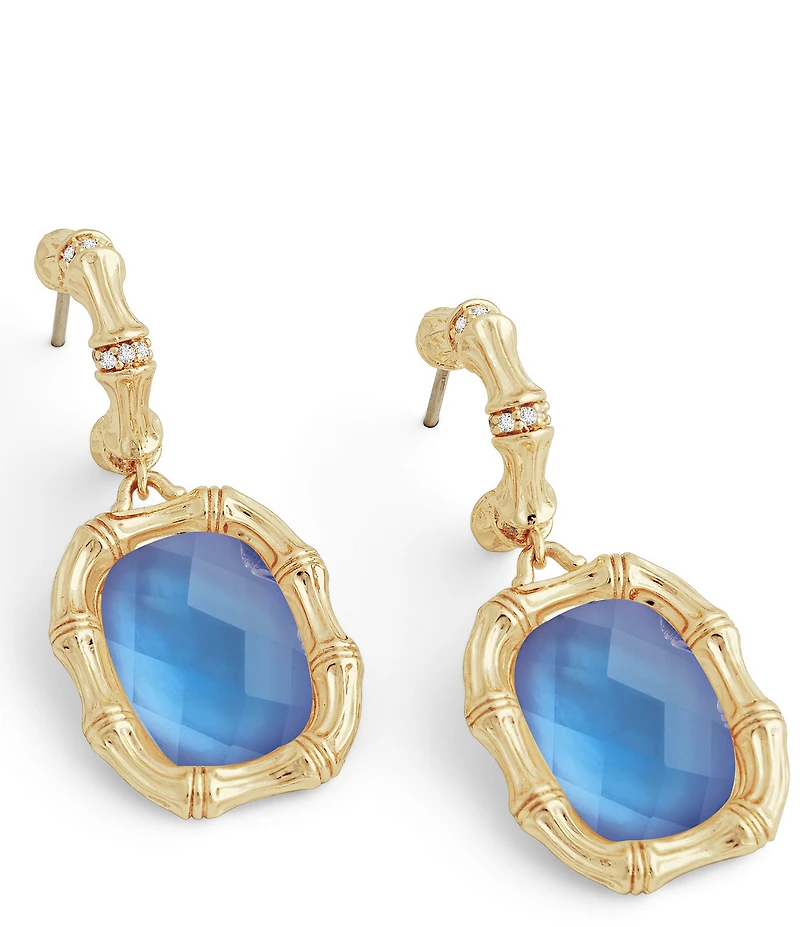 Anabel Aram Bamboo Stone Drop Earrings