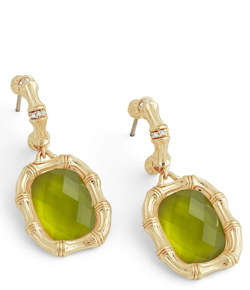 Anabel Aram Bamboo Stone Drop Earrings