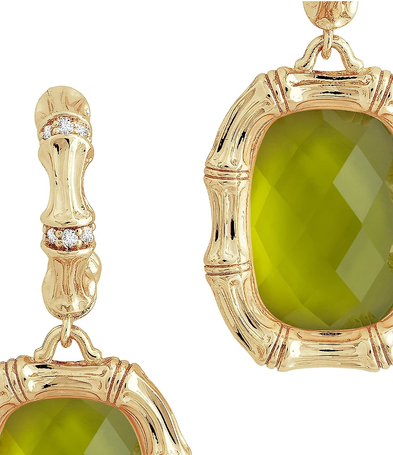 Anabel Aram Bamboo Stone Drop Earrings