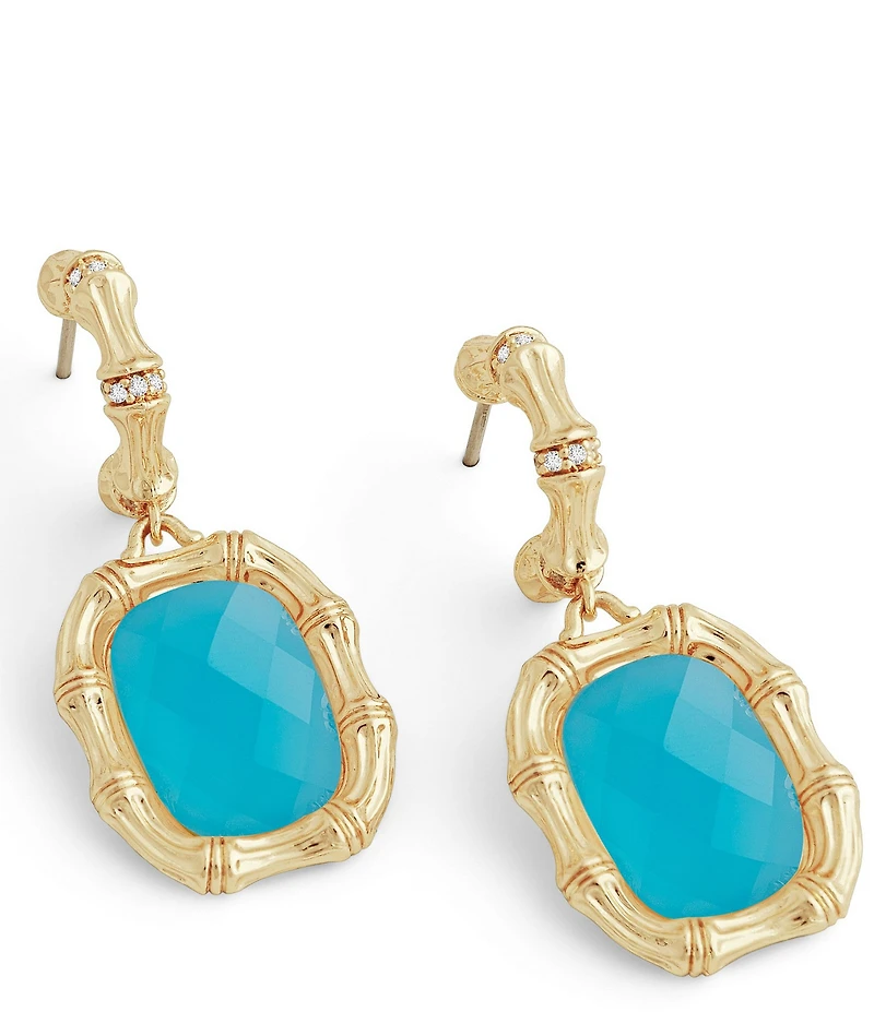 Anabel Aram Bamboo Stone Drop Earrings