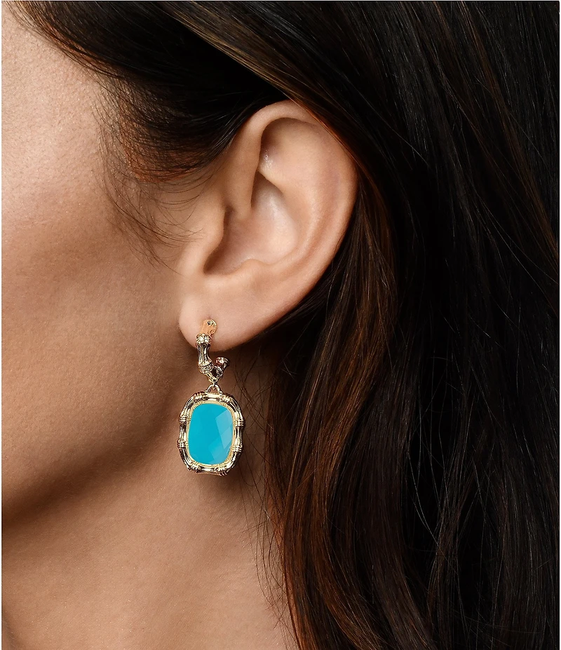 Anabel Aram Bamboo Stone Drop Earrings
