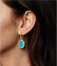 Anabel Aram Bamboo Stone Drop Earrings