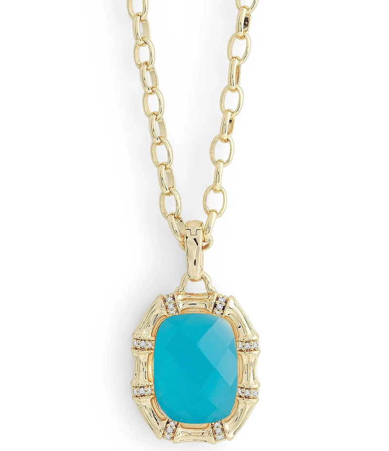Anabel Aram Bamboo Stone Short Pendant Necklace