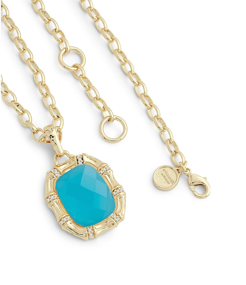 Anabel Aram Bamboo Stone Short Pendant Necklace