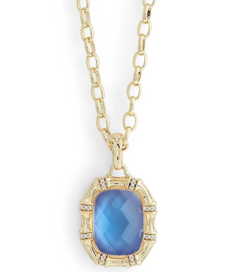 Anabel Aram Bamboo Stone Short Pendant Necklace