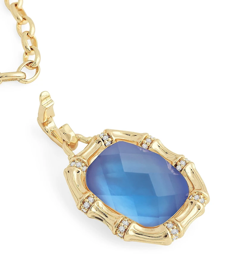 Anabel Aram Bamboo Stone Short Pendant Necklace