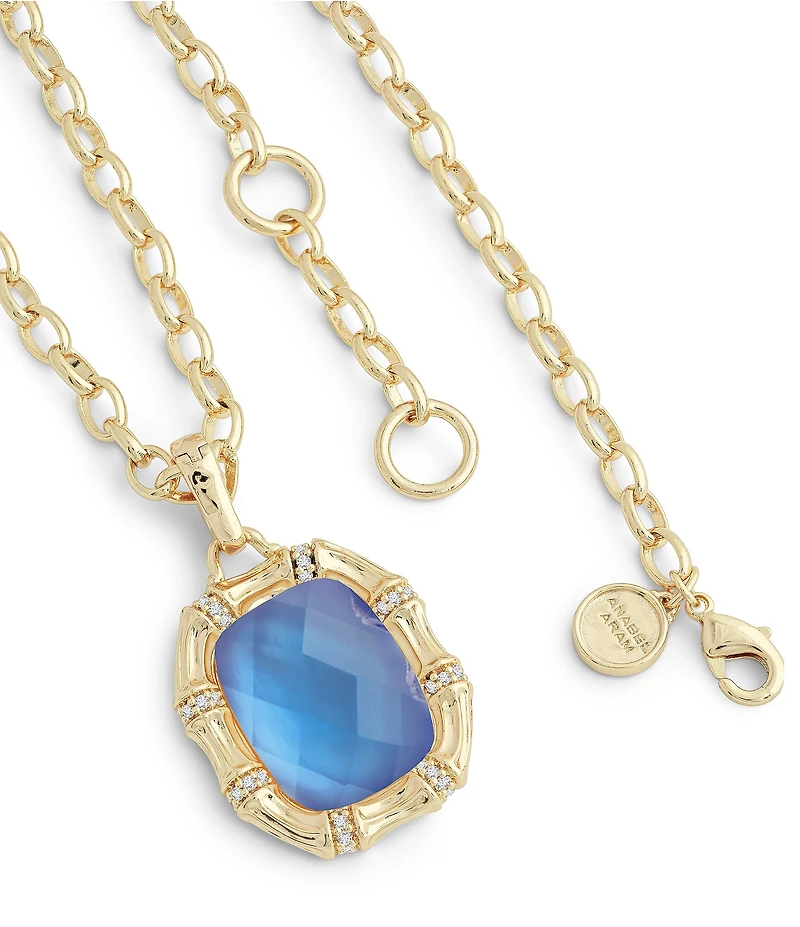Anabel Aram Bamboo Stone Short Pendant Necklace