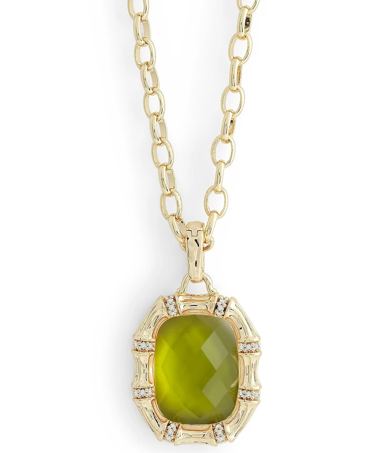 Anabel Aram Bamboo Stone Short Pendant Necklace