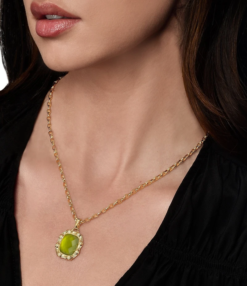 Anabel Aram Bamboo Stone Short Pendant Necklace