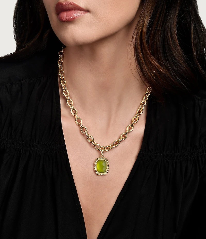 Anabel Aram Bamboo Stone Short Pendant Necklace