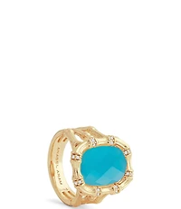 Anabel Aram Bamboo With Mother Of Pearl Stone Cocktail Ring