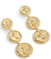 Anabel Aram Butterfly Coin Drop Earrings