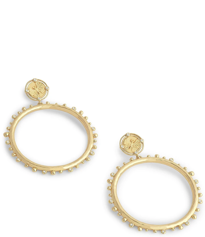 Anabel Aram Butterfly Coin Molten Hoop Earrings