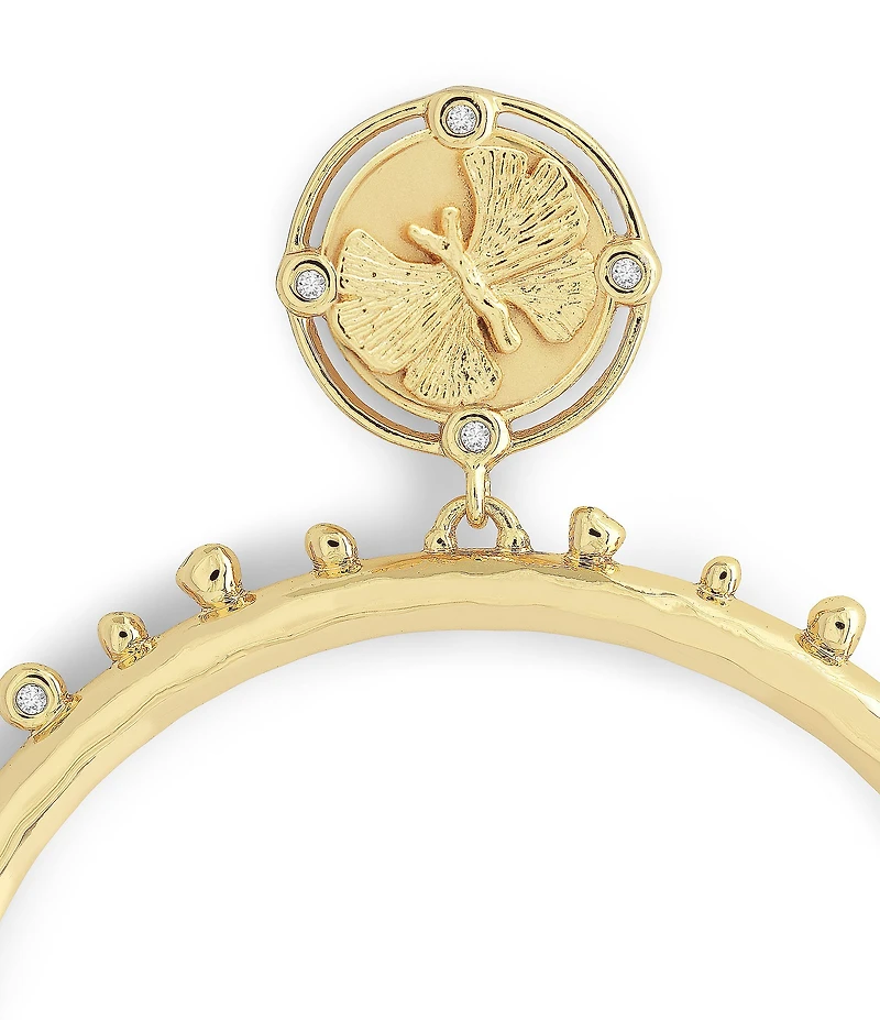 Anabel Aram Butterfly Coin Molten Hoop Earrings