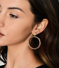 Anabel Aram Butterfly Coin Molten Hoop Earrings