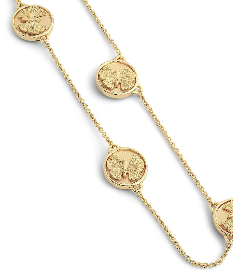 Anabel Aram Butterfly Coin Station Collar Necklace
