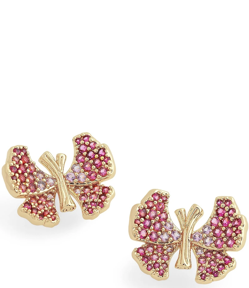 Anabel Aram Butterfly Pave Crystal Stud Earrings