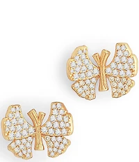 Anabel Aram Butterfly Pave Crystal Stud Earrings