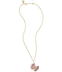 Anabel Aram Butterfly Pink Pave Necklace